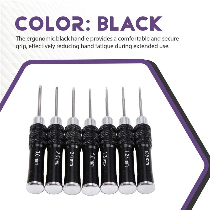A34R For RC Helicopter Model Airplane Computer Clock, Remote Control Black Handle Hex Screwdriver Tool Set Repair Tools
