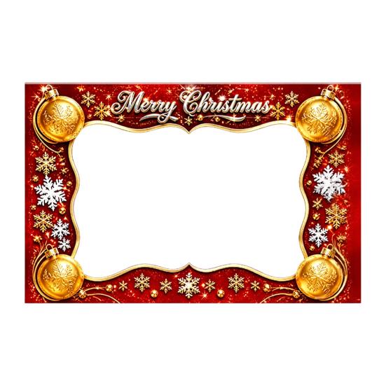 Christmas Celebration Photo Accessories Cartoon Booth Frame Banner, Xmas Selfie with Elk Gift for Party Decor Penguin Bear, Holiday Handheld