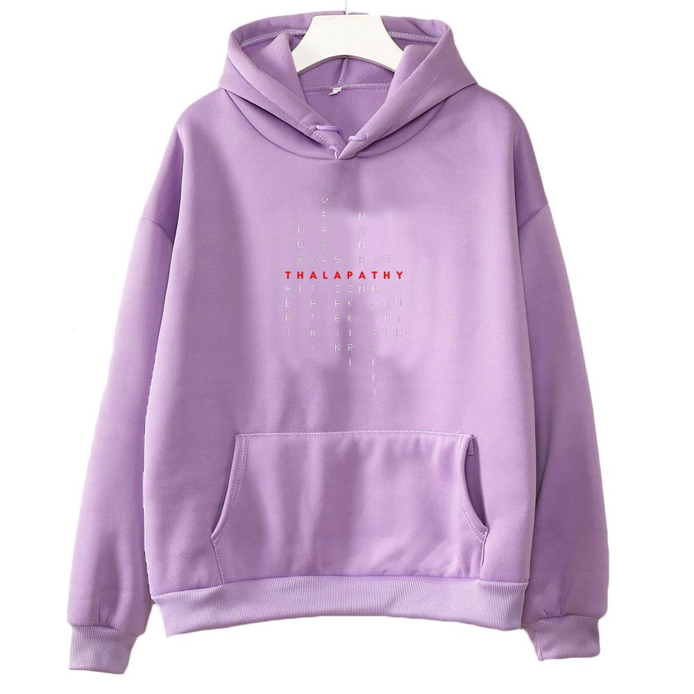 

Thalapathy Vijay Tamil Movie Titles Red Classic Hoodies Vijay Merch Clothing Unisex Long Sleeve Sweatshirts Loose Casual Hoody XS світло-фіолетового кольору