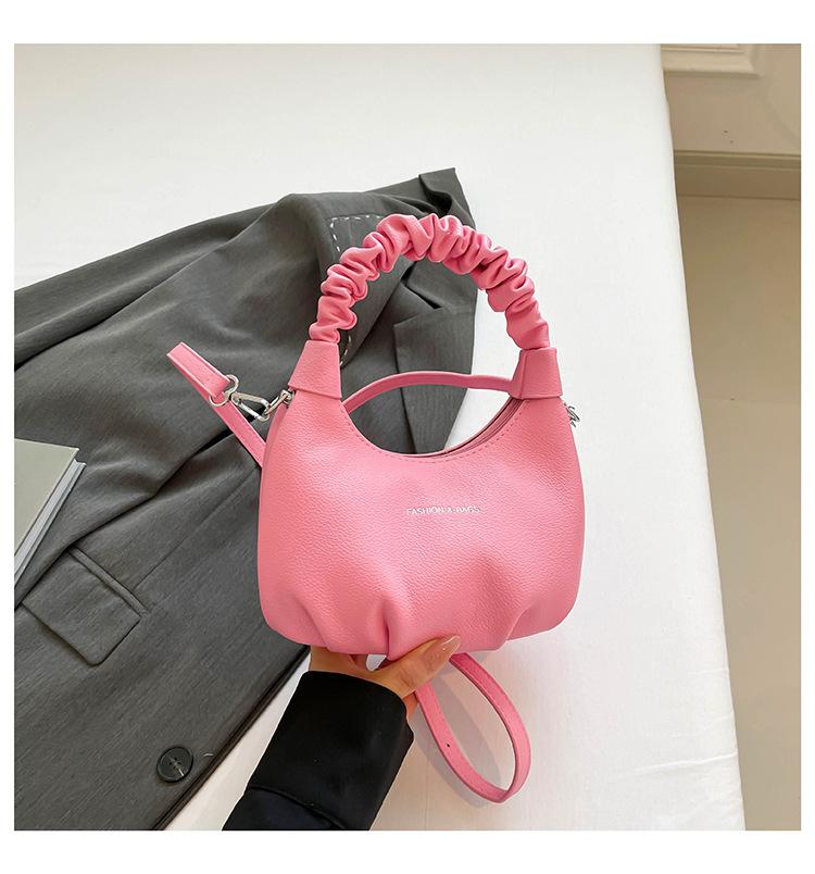 Fashion Pleated Handbag Women's Bag 2025 New Niche Design Messenger Bag Spring and Summer Foreign Style Minimalist Style Shoulder Bag