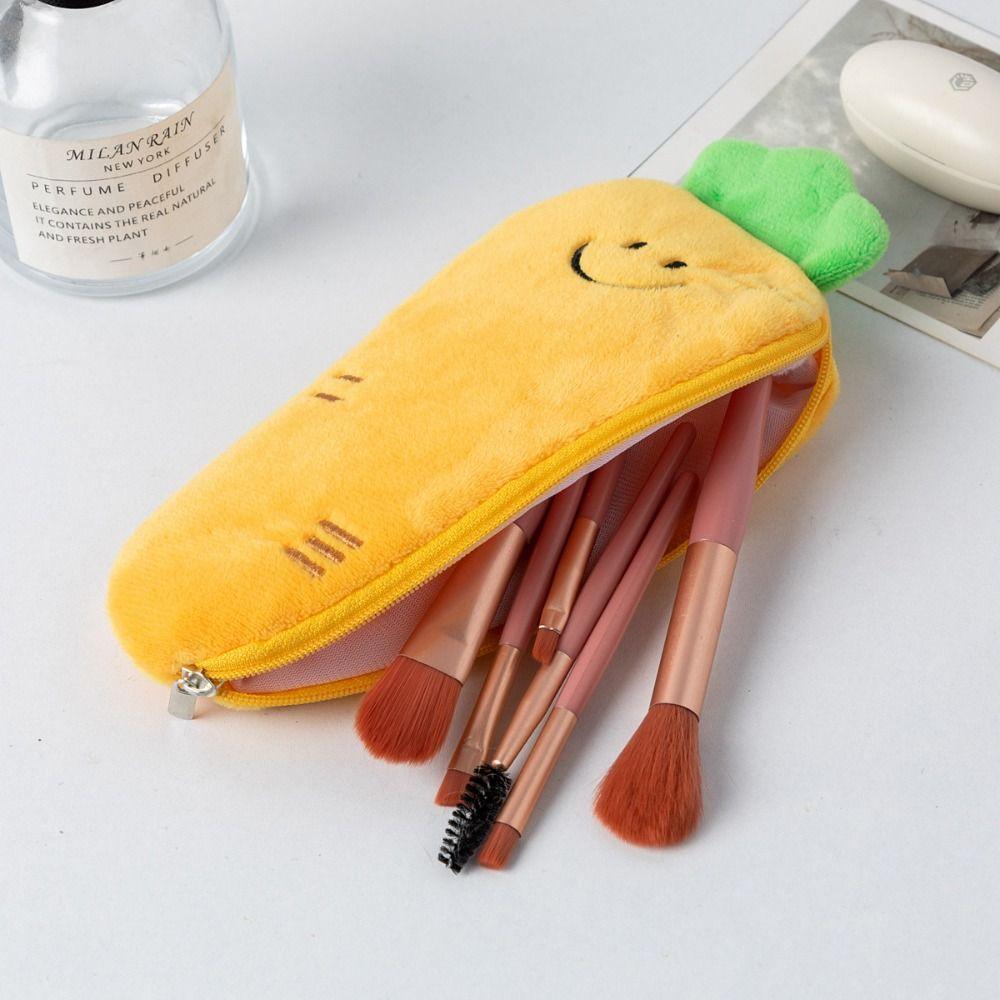 

Eggplant Pencil Case Plush Stationery Bag High Quality Pen Bag Students Eggplant