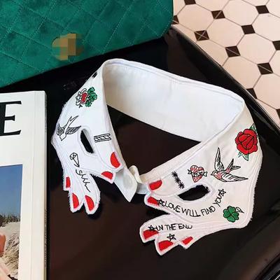 Stickerei Falscher Kragen Damen Abnehmbare Kragen Spitze Krawatte Vintage Abnehmbarer Kragen Falscher Kragen Revers Bluse Oberteil Damen Kleidung