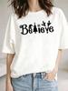 (Asian Size) Christmas Festival Tee Top New Year tree letter cute Clothing T Shirt Women Fashion Print Female Woman Short Sleeve Graphic T-shirts