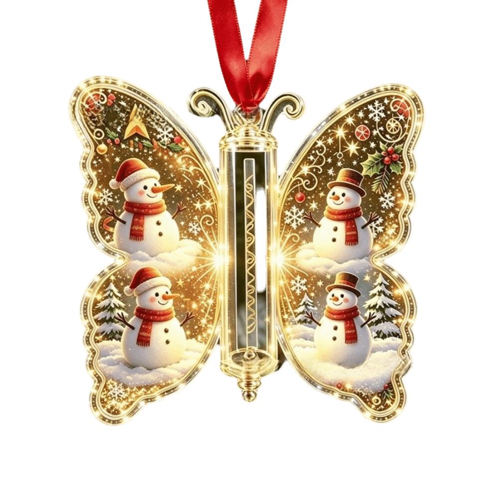 Santa Claus Christmas Tree Ornaments Snowman Butterfly Hanging Decorations Tree Top Decoration