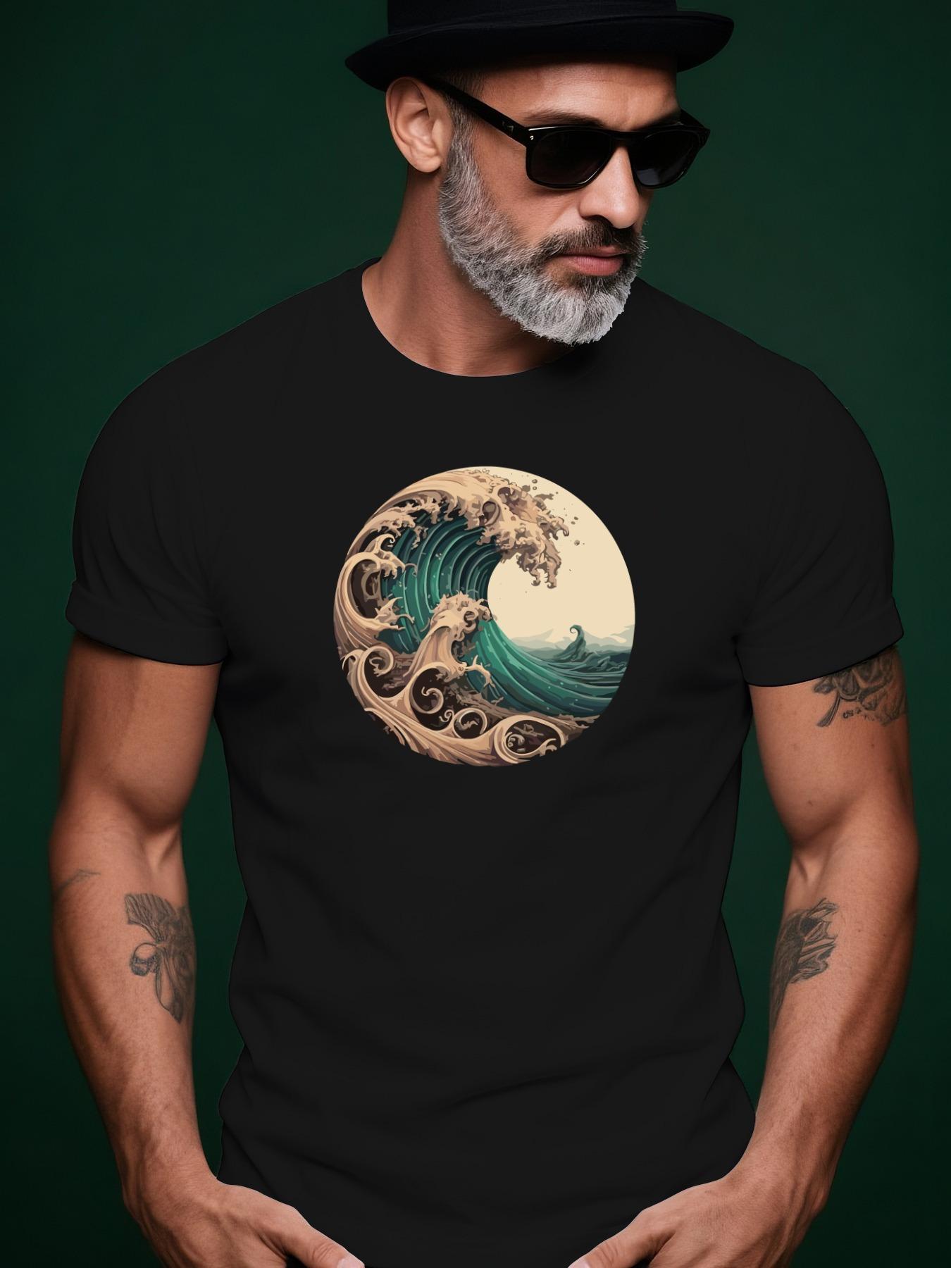 Summer Tshirt with Wave Pattern S