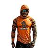 Men's Casual Hooded Long Sleeve Raglan Color-Block Sun Top with Halloween Print (Without Glasses)