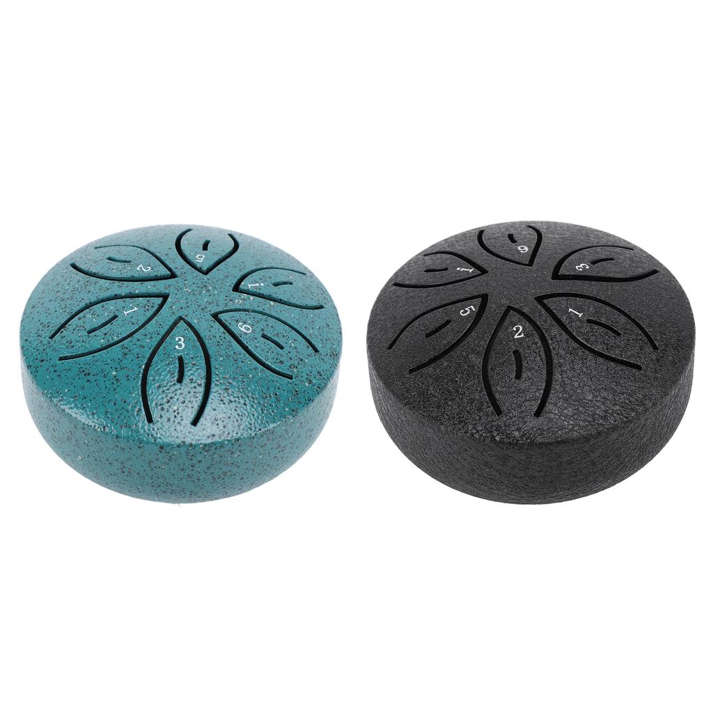 Miniature Steel Tongue Drum 3 Inch 6 Notes Rain Drum Percussion Instrument for Outside Garden