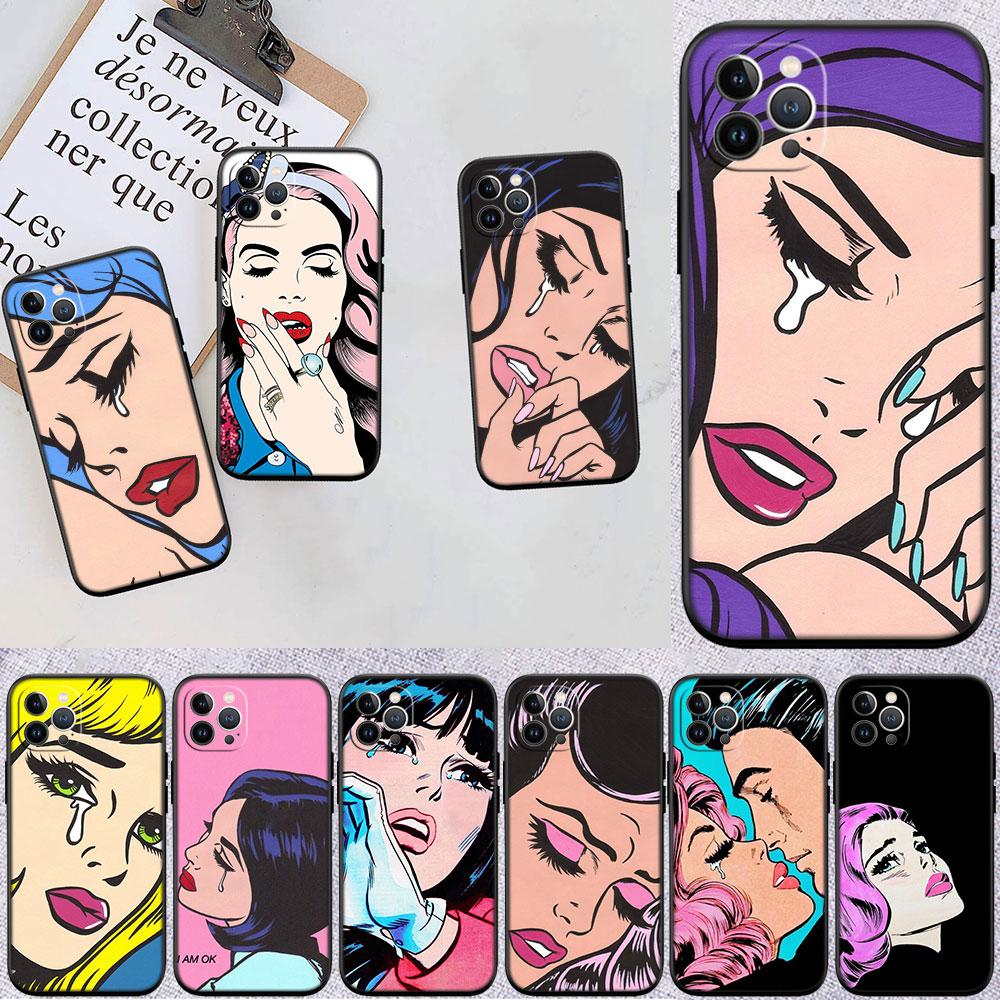 PP21 Crying Comic Girl Sad Soft Shell Phone Case for Xiaomi Poco C40 C50 C51 C55 C65 C71 C75 F3 F5 F6 F7 M2 M3 Pro Ultra