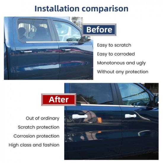 Weißer Türgriffschutz Schale Dekor Abdeckung Verkleidung Für -24 Dodge Ram Access