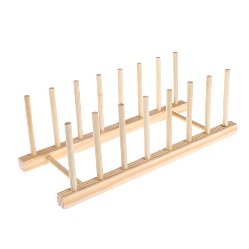

Wooden Dish Drainer Rack Plate Dish Drying Rack Pot Lid Racks Kitchen Organizer Drying Cups Display Shelf Storage Rack 4 pillar