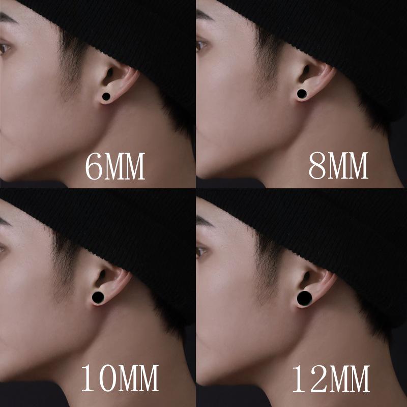 Screw-On Titanium Steel Stud Earrings: Minimalist 2025 Trend for Men & Women, Influencer Style, Black Single Earring