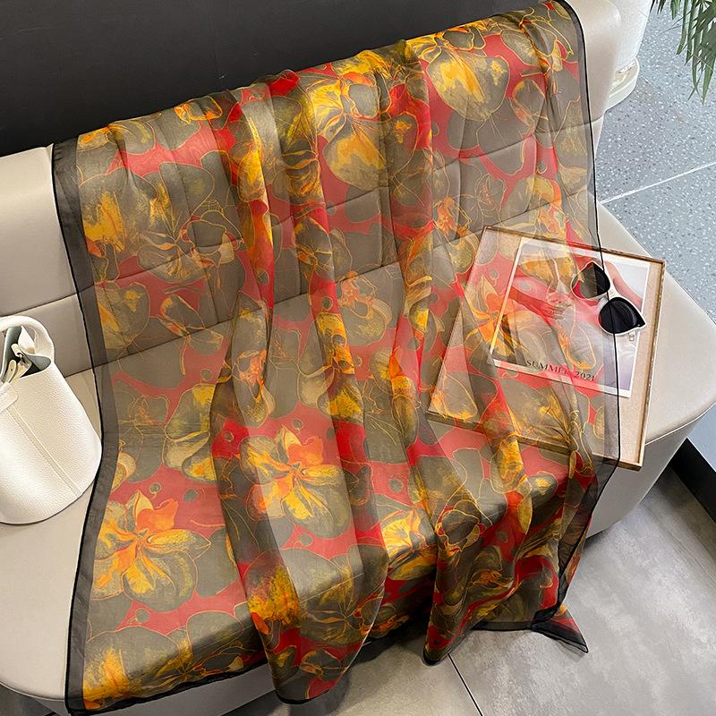 New 180*130CM Shawls Gift Couple Style Pashmina Silk Hijab Women Fashion Design Scarf Popular Model Summer Sunscreen Scarves