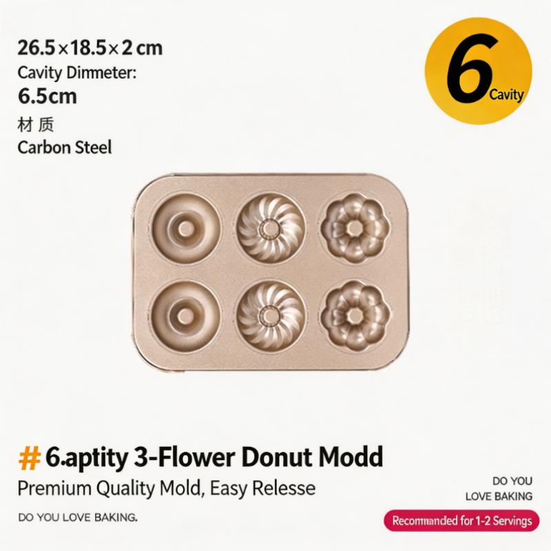 Antihaft-Donut-Backblech Donut-Form 12-Mulden Donut-Form für Muffins, Kuchen, Desserts Backen im Ofen Gold
