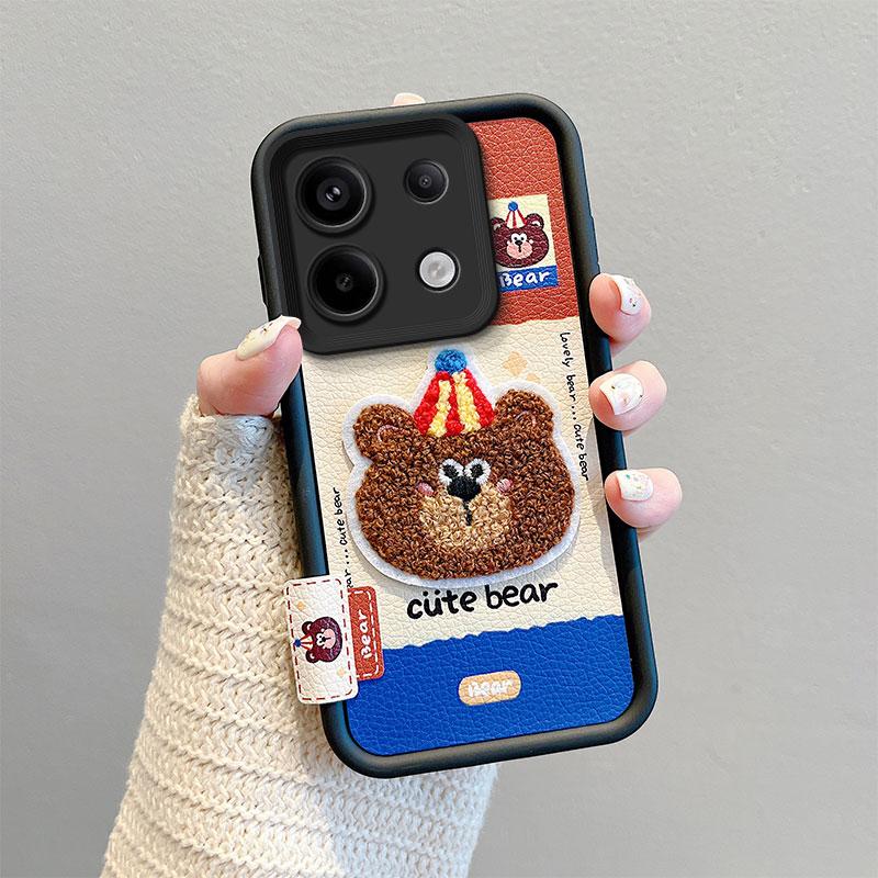 KEYSION Cartoon Niedlich Plüsch Stickerei Hülle für Xiaomi POCO X6 mit Lanyard Silikon Stoßfest Handyhülle für Redmi Note 13 Pro 5G