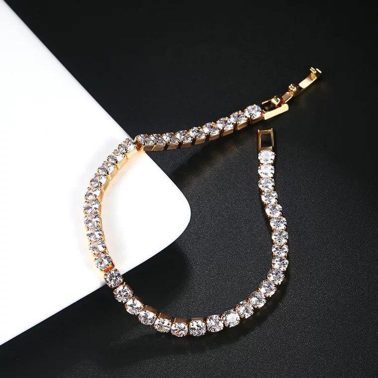 24AA Claw Chain Bracelet: Men s Hip Hop Rhinestone Water Diamond Chain