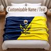 Fenerbahçe FC Printed Flannel Blanket Custom Name Text Soft Warm Throw For Bedroom Holiday Gift