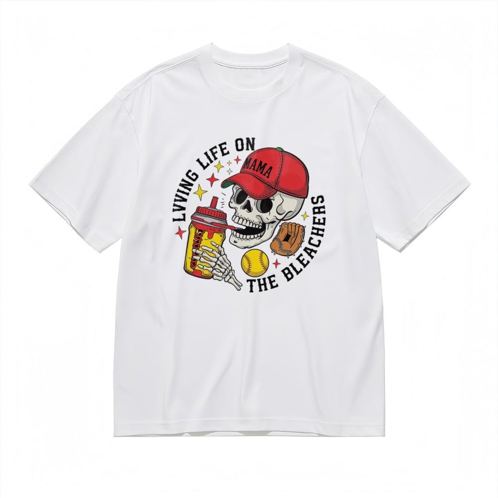 

Men s Fashion Edgy Breathable Classic T-Shirt Baseball Skull Mama Cartoon Tee S