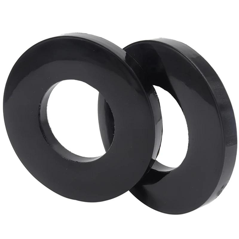 Universal Front Strut Tower Mount Suspension Shock Absorbing Bearing Washer Over Bumps Pad Car Rubber Bushing Dampers 2pcs Black