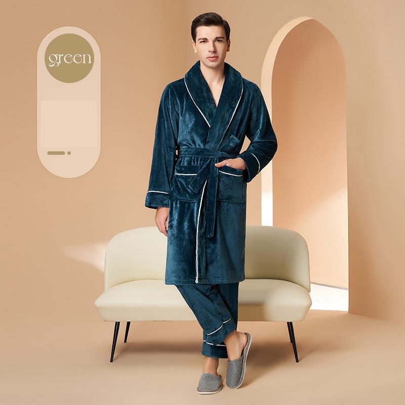 Lounge Robes Winter Coral Velvet Pajamas Women Thickened Padded Couple Robe Winter Warmth Fashion Bathrobe Comfortable and Thick Sleepwear Robe