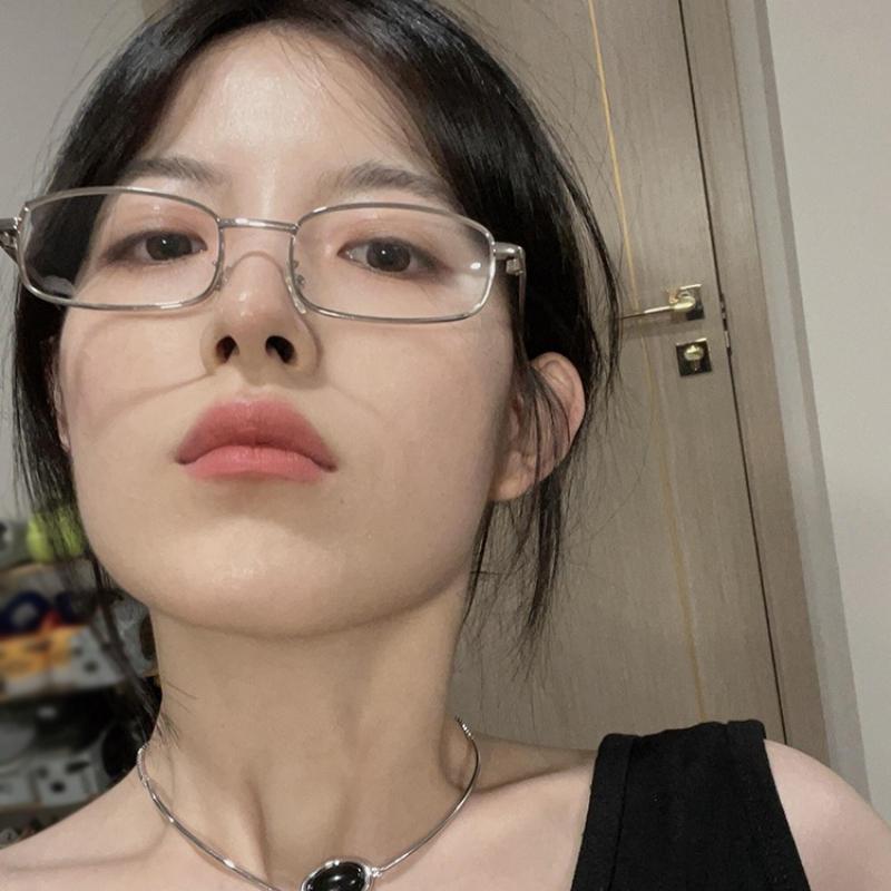 Harajuku Metalowe Kwadratowe Okulary Y2K Damskie Retro Małe Okulary Dziewczęce Japońskie Szklane Okulary Ozdobne Okulary Blokujące Niebieskie Światło