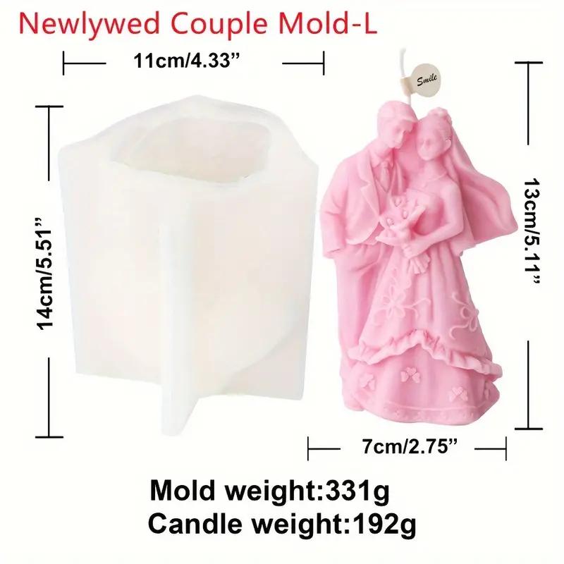 1PC Silicone Newlyweds Wedding Couple Candle Mold Bride Groom Love Theme Irregular gift Aroma Statue Mould Newlyweds Tool