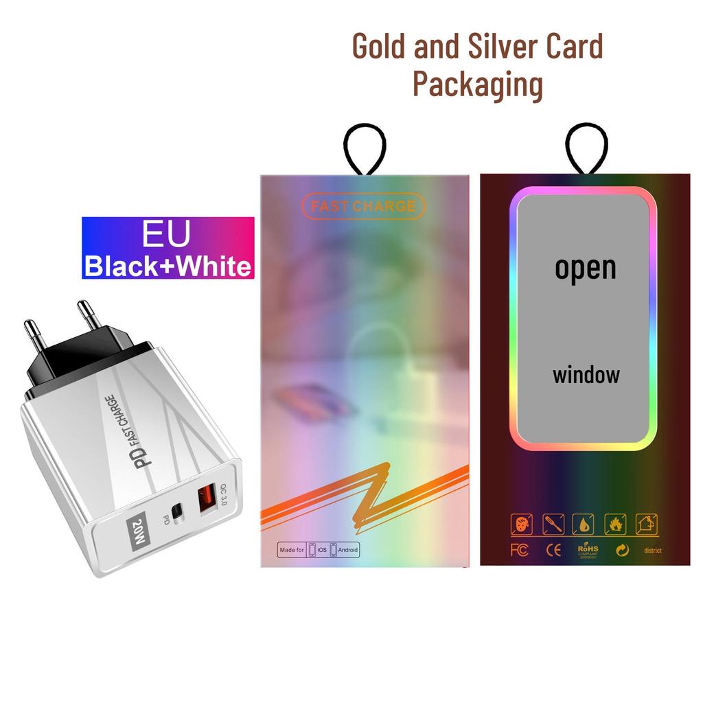 USB Travel Charger QC3.0+PD, 5V/9V/12V, EU/US Standard, Fast Charging