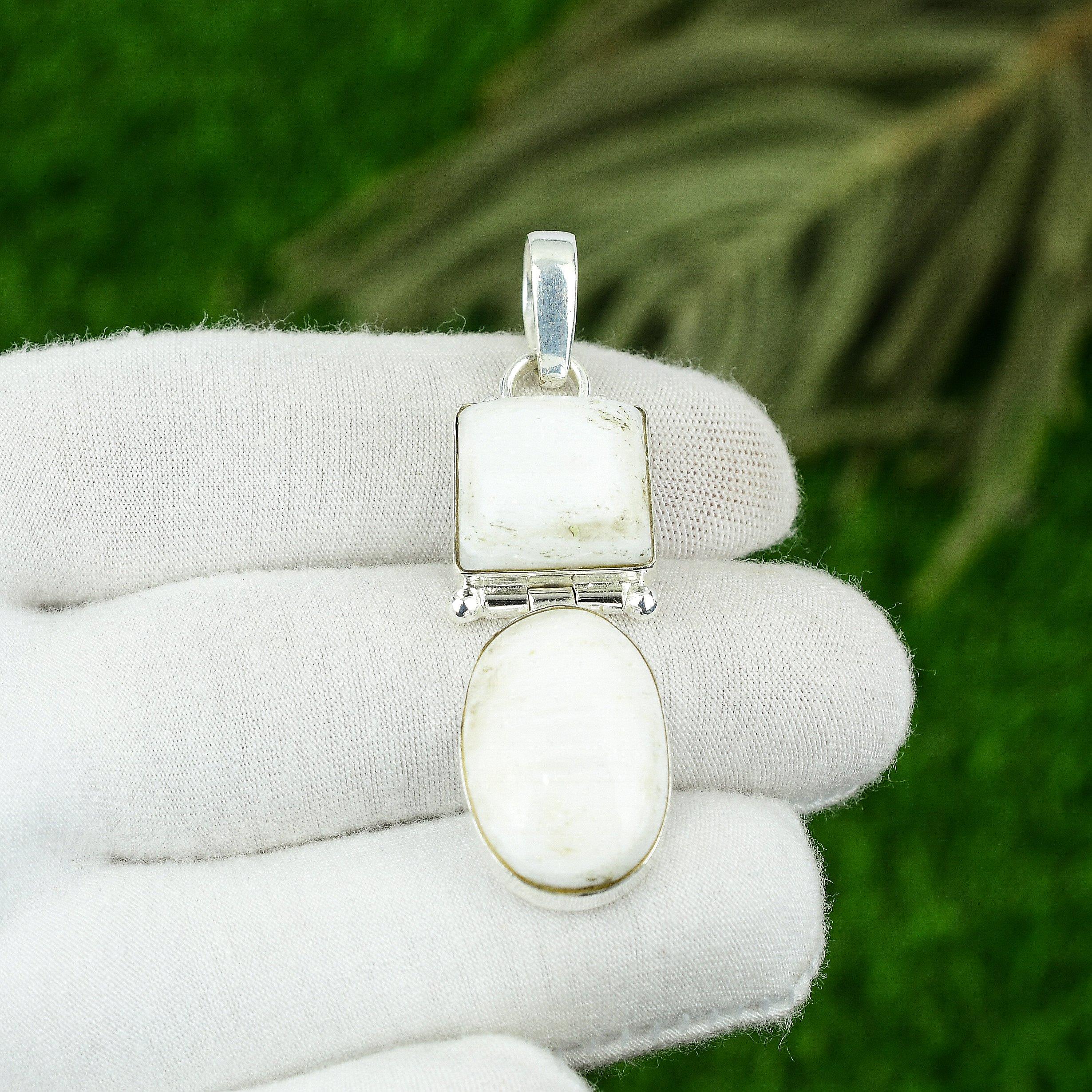 

Овальный кулон из стерлингового серебра с натуральным сколецитом, бохо, чакра короны, для дочери, в безеле