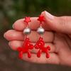 Cartoon Horse Chinese Style Pony Earrings Heart Star Horse Drop Earrings For Girl