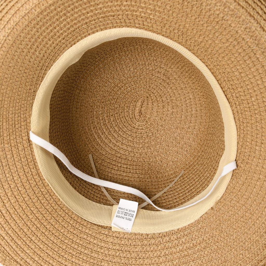 New Straw Hat Women's Summer Sun Protection Big Eaves Hat Front Upturned Elegant Sun Hat Polka Dot Bow Outdoor Beach Hat