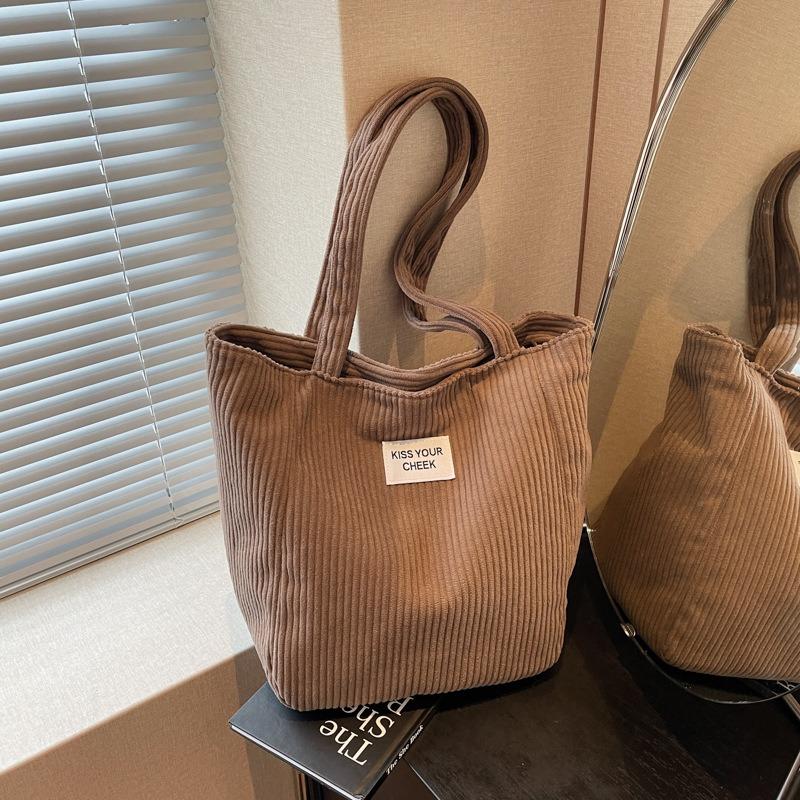 Casual bag women's new autumn and winter corduroy shoulder bag large capacity tote bag commuter bag