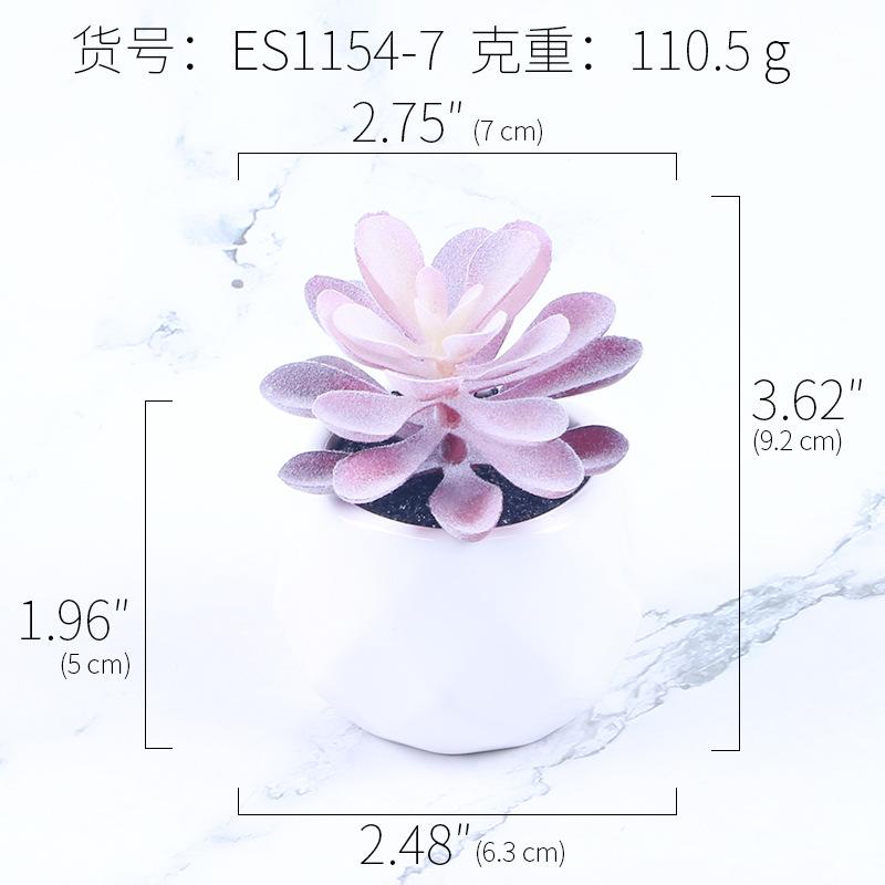 Office Potted Plant Fake Succulent Ceramic Pot Mini Pink Succulent Diamond Cup Potted Plant Second Hair Anti-Drop Potted Plant