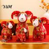 Curly Horn Sheep Plushie Chinese Zodiac Plush Pendant, Cute Lamb Stuffed Animal for Lunar New Year Souvenir Year, Traditional Style Doll Gift