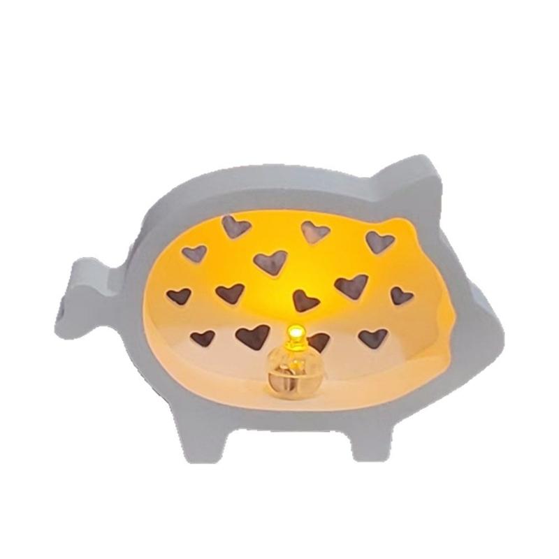 Lovely Pig Silicone Mould Featuring Irregular Heart Hollow Out Designs for Personalize Decorations and Gift
