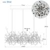 Modern Restaurant Chandelier Stainless Steel Lighting Fixtures Luxury LED Chandelier Coffee Shop Decoration Home Appliance