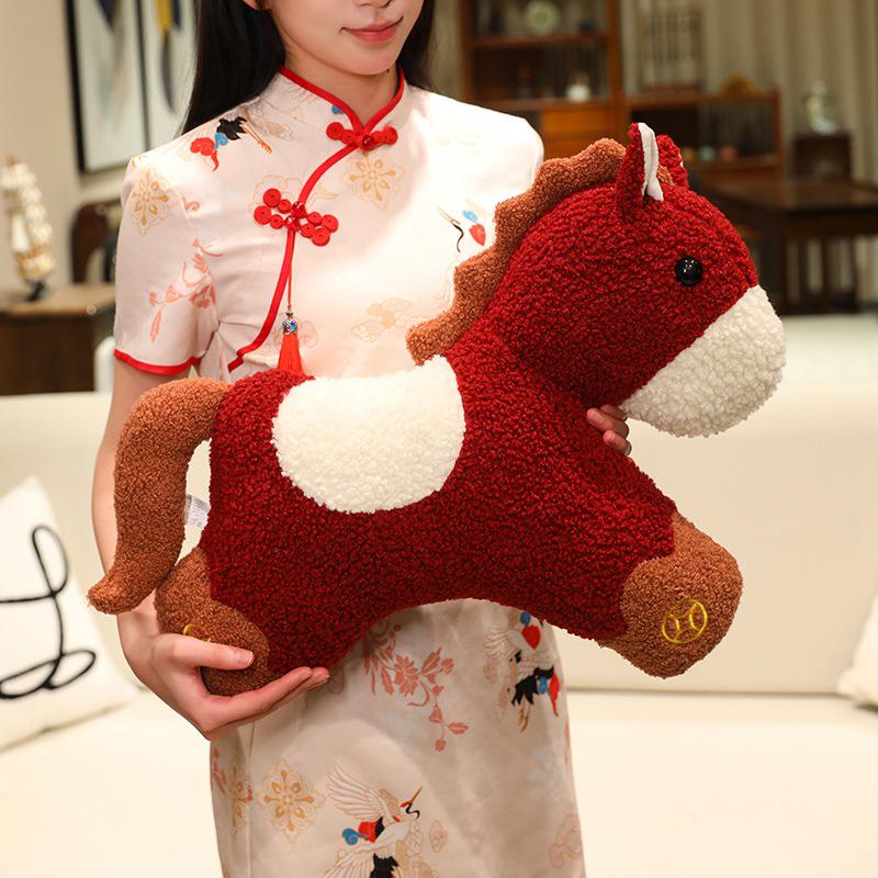 Chinese Year of the Horse Plush Doll and Pillow – Spring Festival Decor