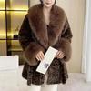 2025 Fall/Winter Plush Coat: Thick, Warm, and Slim-Fit with Belt & Large Fur Collar