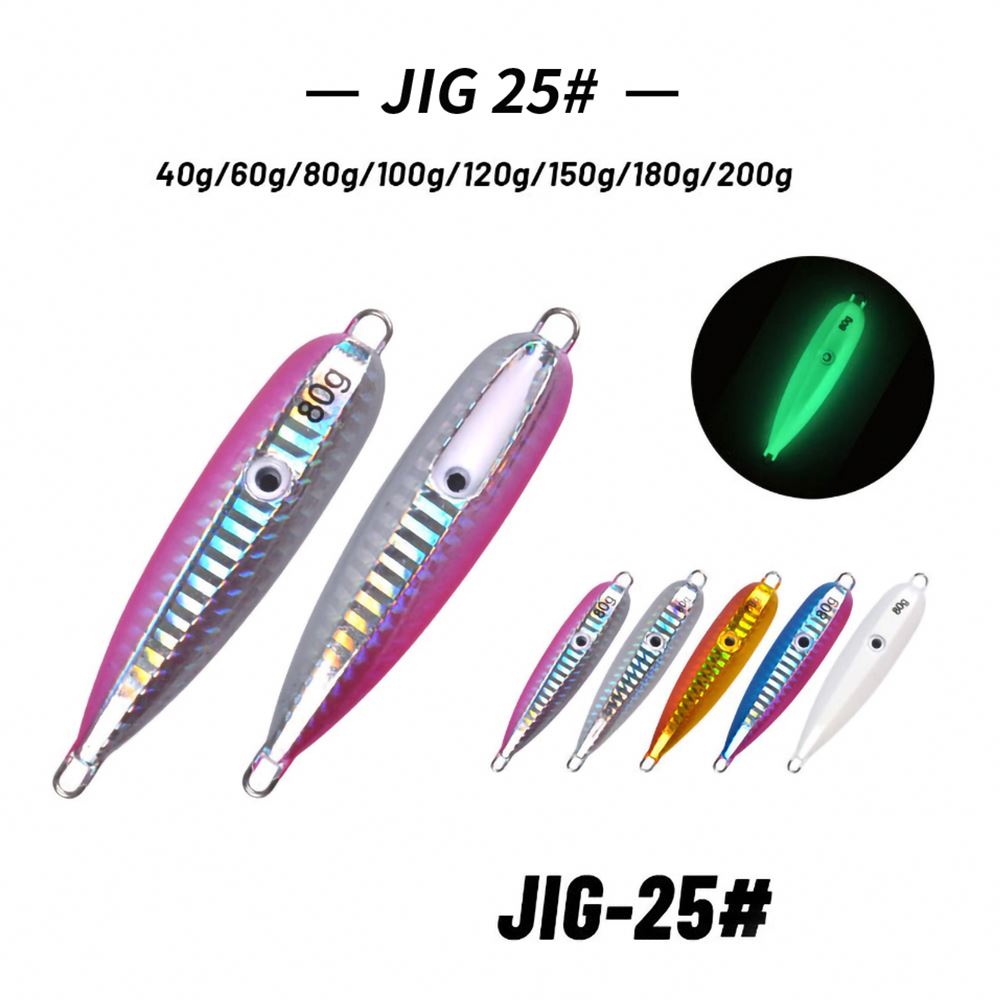 40g-200g Sinking Saltwater Sea Fishing Spinning Lure Hard Bait Inchiku Squid Lure Metal Slow Jig Head BKK Skirts Hook