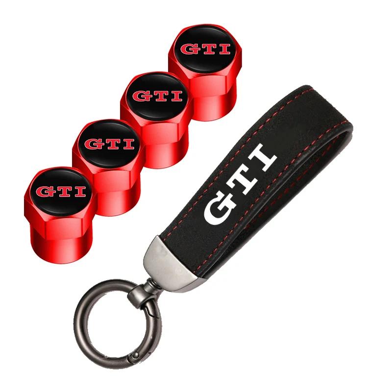VEMZG1 2026 Hot For VW VOLKSWAGEN Car Tire Wheel Valve Caps Cover Suede Car Key Chain Ring Keychain For VW GTI Scirocco Polo T5 Passat