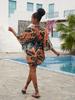 European & American Mesh Fabric Printed Beach Cover-up: Sexy Vacation Dress & Sun Protection Bikini Layer