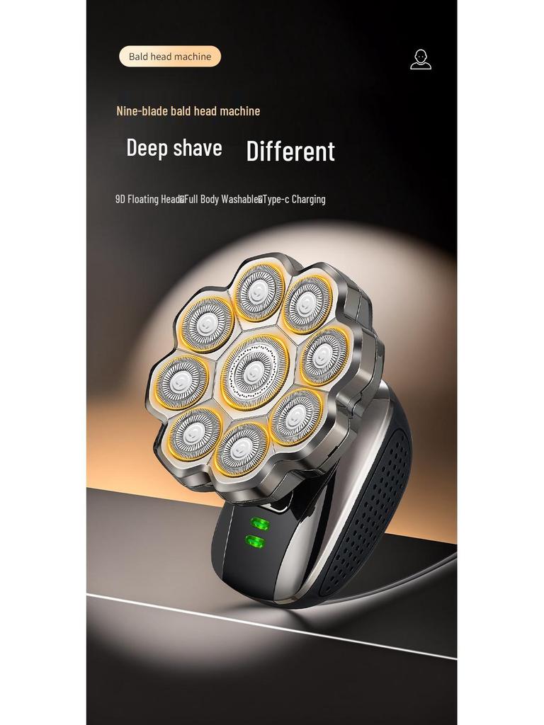 Rechargeable Hair Clipper with Magnetic Blade, Self-Help Balder, Washable Design