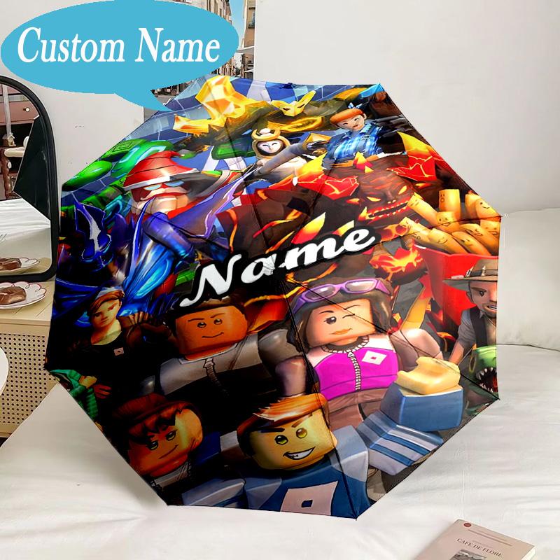 Custom Name Umbrella Ro-blox Adventure Quests Umbrella 8-Frame for Travel, Camping, Casual Lightweight Portable, Essential for Family Gifts