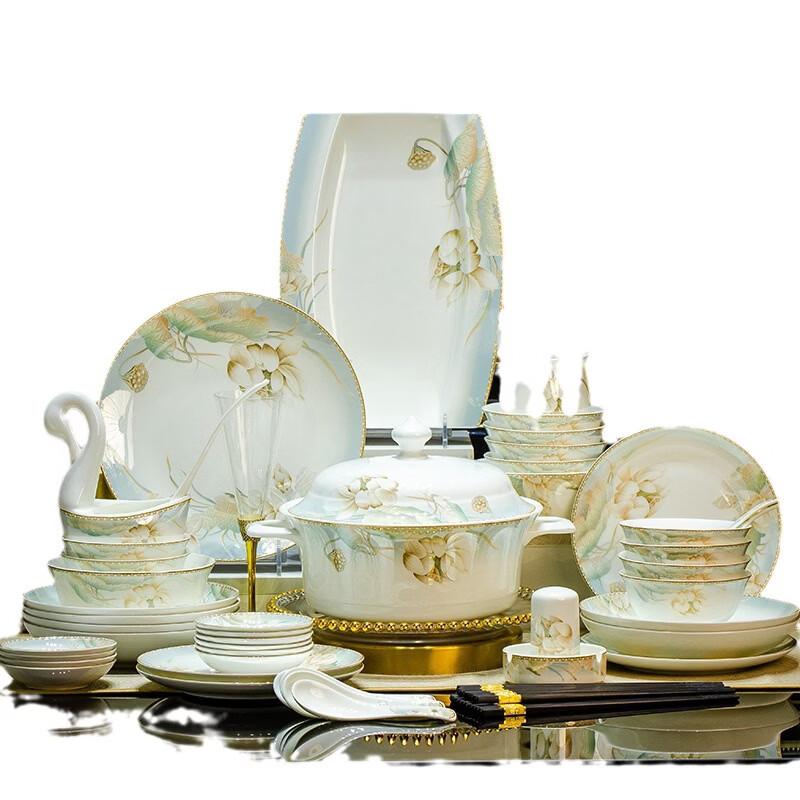 42-Piece Bone China Dinnerware Set - Water Fairy Design