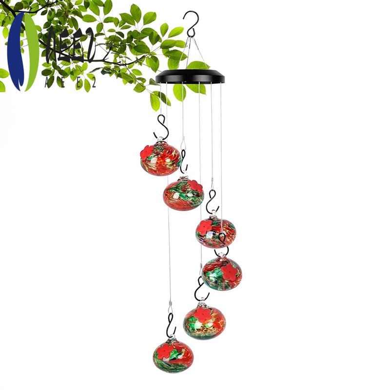 

AEE2-New Wind Chime Bird Feeder Garden Decor Outdoor, Bird Feeder With Hanging And Window Connection красный
