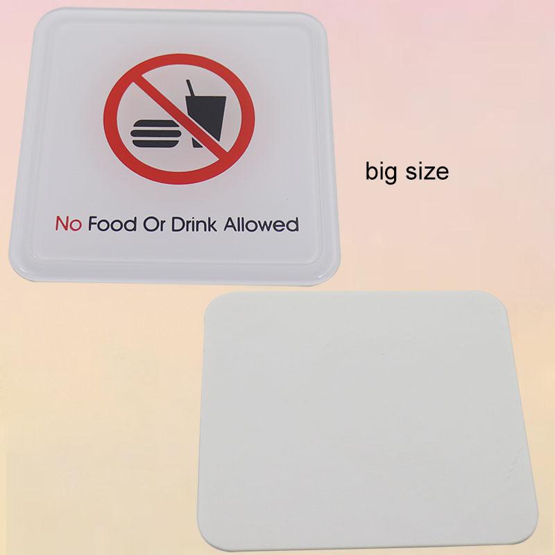 No Food Or Drink Allowed Signs Sticker Public Place Acrylic Wall Stickers Prohibition Badge Notice Store inside Warning Plaque