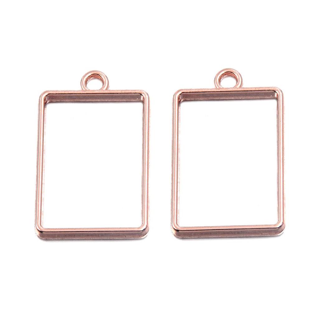 Rose Gold Geometric Heart & Moon Epoxy Keychain Pendants - 17 Designs