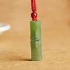 Certified Green Jade Bamboo Pendant for Men & Women - High-Grade Qinghai Hotan Jade Sweater Chain