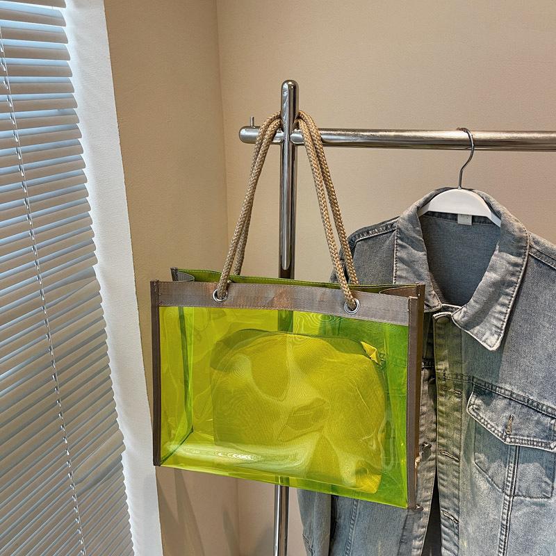 Women's bag summer new transparent large-capacity bag handbag jelly shoulder large bag mother and child bag