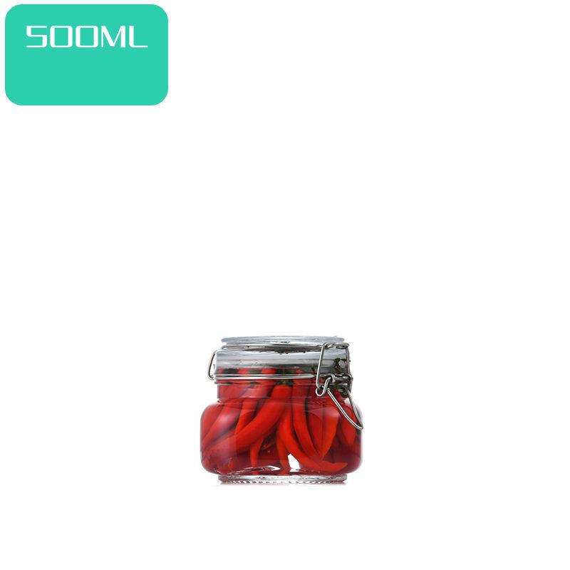 Glasflasche Versiegelter Behälter Für Küche Lebensmittel Eingelegtes Obst Konserven Transparent Große Öffnung Marmeladenglas Aufbewahrungsglas Haushalt