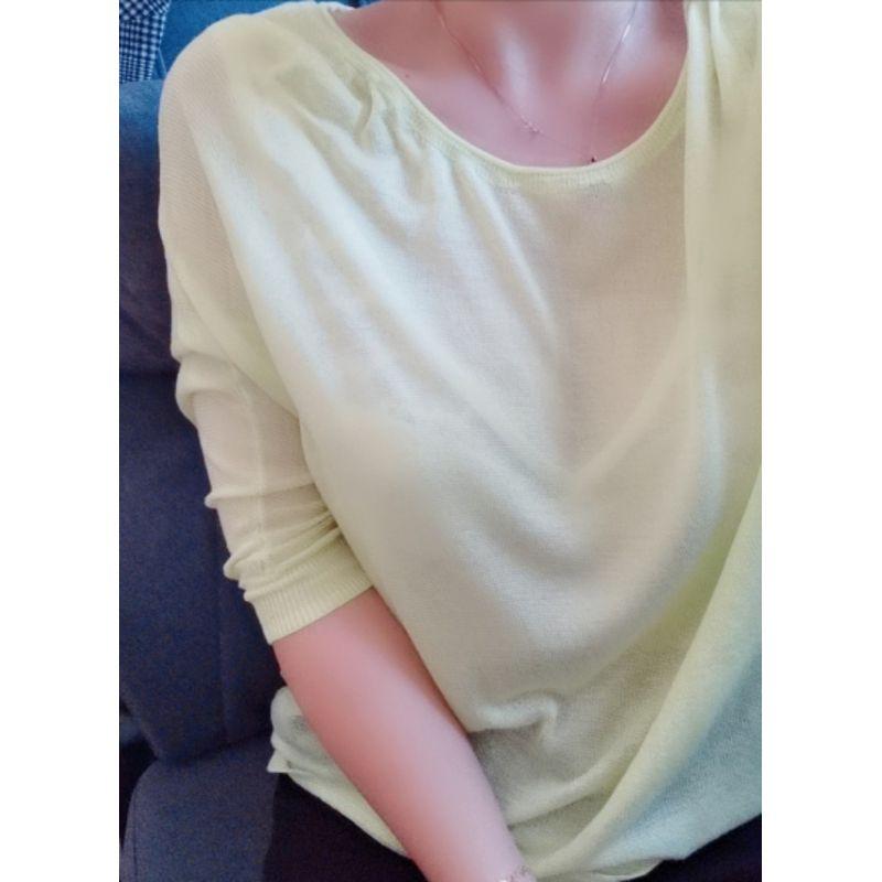 

Colorful Chubby Girl Thin Curling with round Neck Top Tender green M