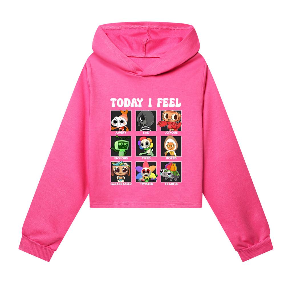 5405 Barn Flickor Dandy World Tryckta Ytterkläder Långa Ärmar Huvtröjor